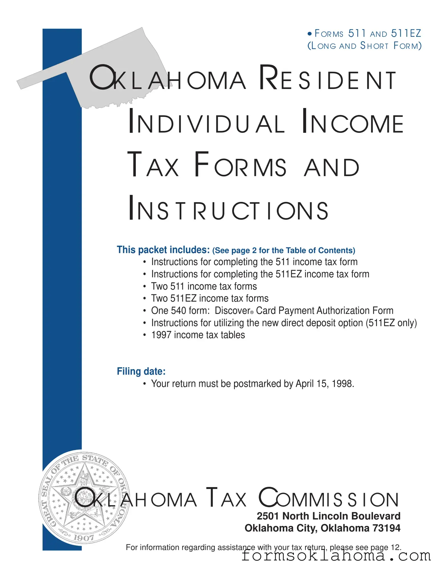 Official Oklahoma State Tax Form