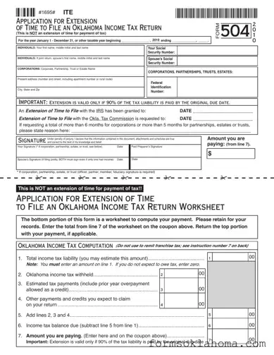 Official 504 Oklahoma Form