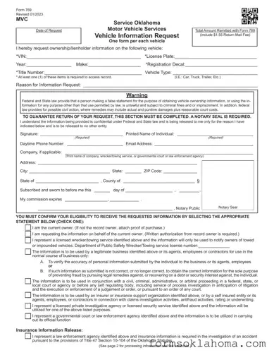 Official 769 Oklahoma Form