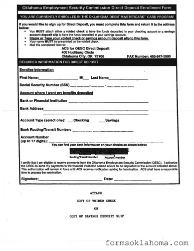 Official Employment Oklahoma Form