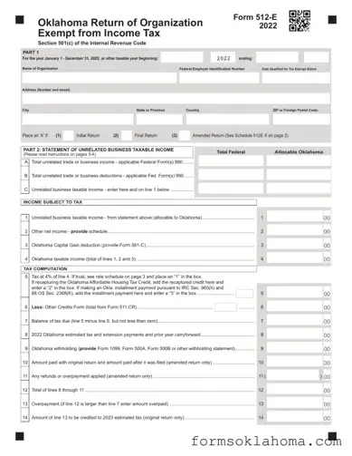 Official Oklahoma 512E Form