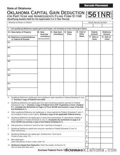 Official Oklahoma 561Nr Form