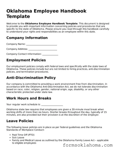 Employee Handbook Document for the State of Oklahoma