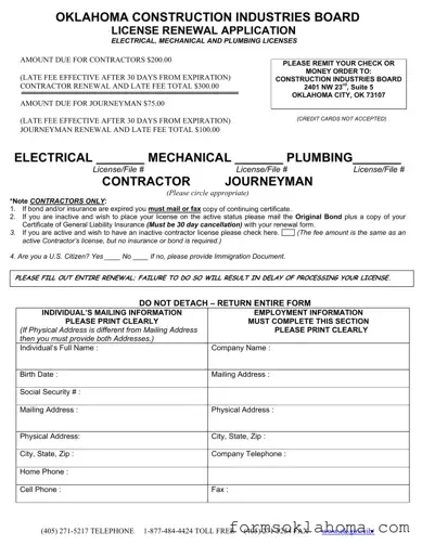 Official Oklahoma Industries Board Form