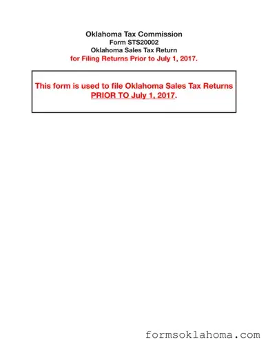 Official Oklahoma Sales Form