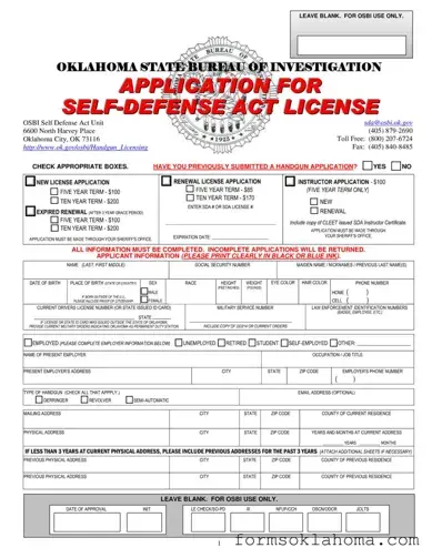 Official Oklahoma Sda Application Form