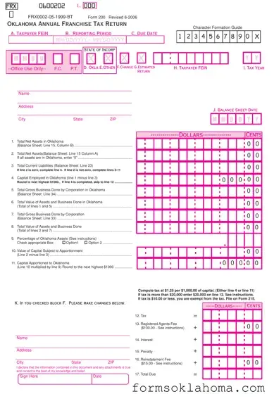 Official Oklahoma Tax Return 200 Form