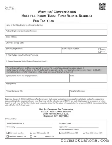 Official Oklahoma Wc 12 Form