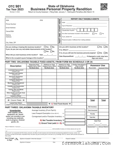 Official Otc 901 Oklahoma Tax Form