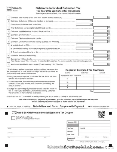 Official Ow 8 Es Oklahoma Form